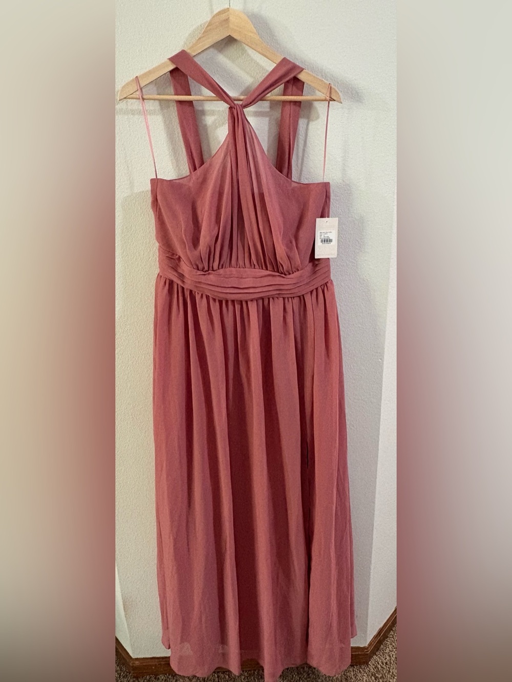 NWT Formal Kiko Chiffon Wedding Guest Maxi Mulberry Dress XL Homecoming